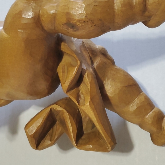 Vintage Hand Carved Wood Angel Cherub Wall Decor Figurine Tall 16" - Picture 9 of 15